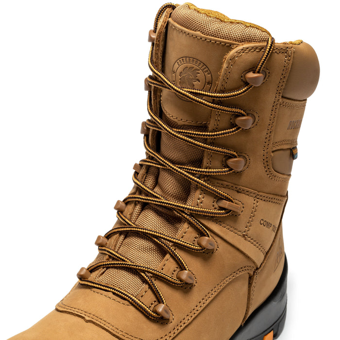 rockrooster Beaufort Men's Brown 8 inch Waterproof Composite Toe Work Boots AK831 - Rock Rooster Footwear Inc