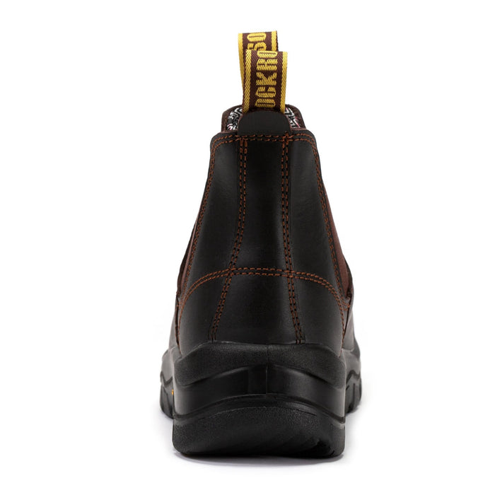 RockRooster Beaufort Men's Dark Brown 6 inch Composite Toe Pull-on Leather Work Boots VAK631 - Rock Rooster Footwear Inc