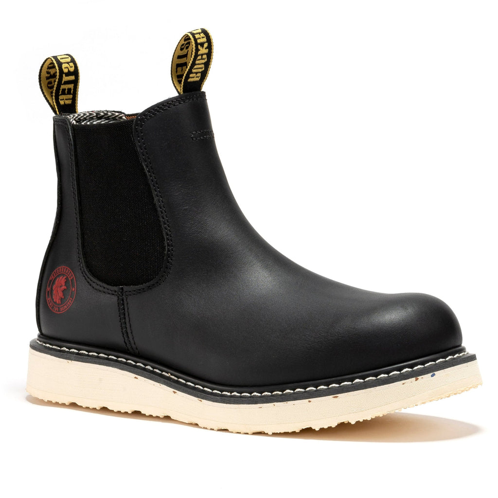 ROCKROOSTER Capitola Men's 6 inch Black Steel Toe Wedge Work Boots SAP
