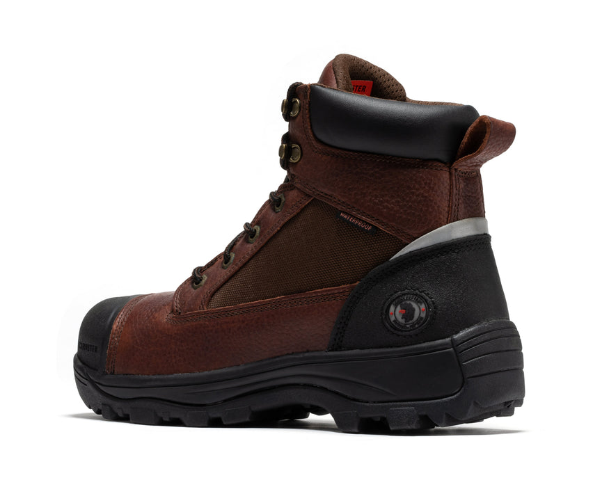 ROCKROOSTER Daviston 6 inch Brown Composite Toe Waterproof Work Boots AT872 - Rock Rooster Footwear Inc
