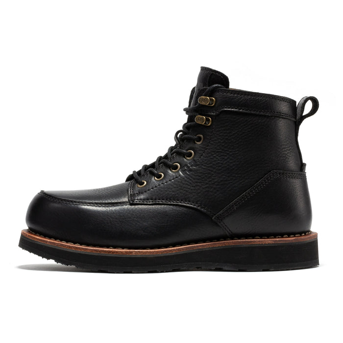 ROCKROOSTER Edgewood Men's 6 Inch Black Steel Toe Wedge Work Boots SAP610BK - Rock Rooster Footwear Inc