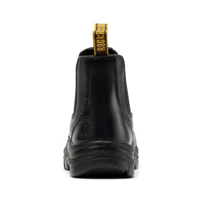 ROCKROOSTER Lumen Black 6 inch Pull on Leather Work Boots AK227NT - Rock Rooster Footwear Inc
