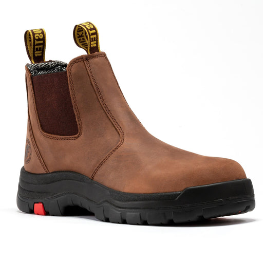ROCKROOSTER Lumen Brown 6 inch Pull-on Leather Work Boots AK224 - Rock Rooster Footwear Inc