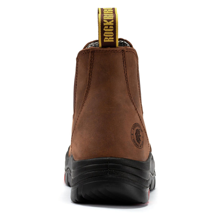 ROCKROOSTER Lumen Brown 6 inch Pull-on Leather Work Boots AK224 - Rock Rooster Footwear Inc