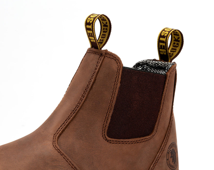 ROCKROOSTER Lumen Brown 6 inch Pull-on Leather Work Boots AK224 - Rock Rooster Footwear Inc
