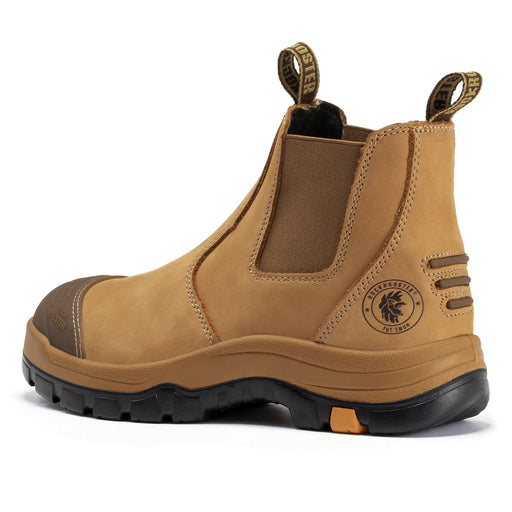 ROCKROOSTER Lumen Tan 6 inch Slip On Soft Toe Leather Work Boots AK222NT - Rock Rooster Footwear Inc