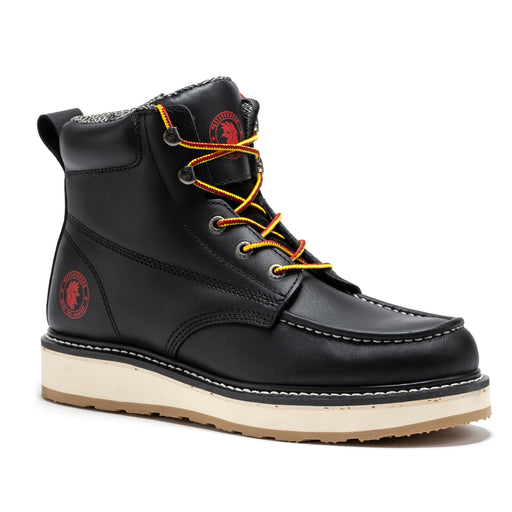 ROCKROOSTER Magnolia Men's 6 inch Black Soft Toe Zip Sided Wedge Work Boots SAP310 - Rock Rooster Footwear Inc