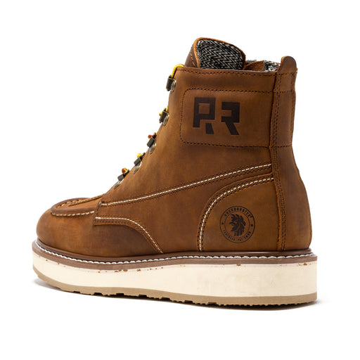 ROCKROOSTER Magnolia Men's 6 inch Brown Zip Sided Soft Toe Wedge Work Boots SAP309 - Rock Rooster Footwear Inc