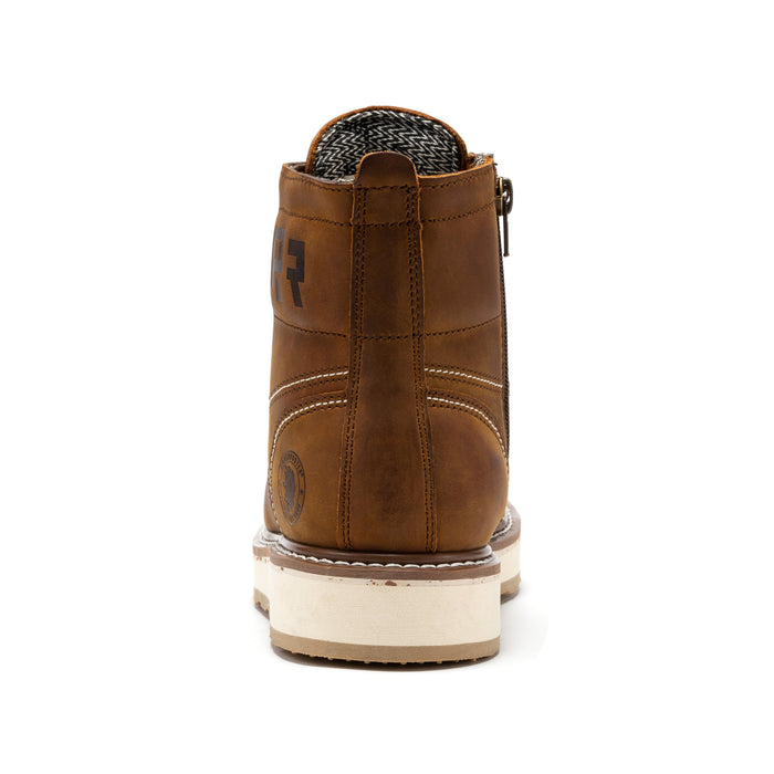 ROCKROOSTER Magnolia Men's 6 inch Brown Zip Sided Soft Toe Wedge Work Boots SAP309 - Rock Rooster Footwear Inc