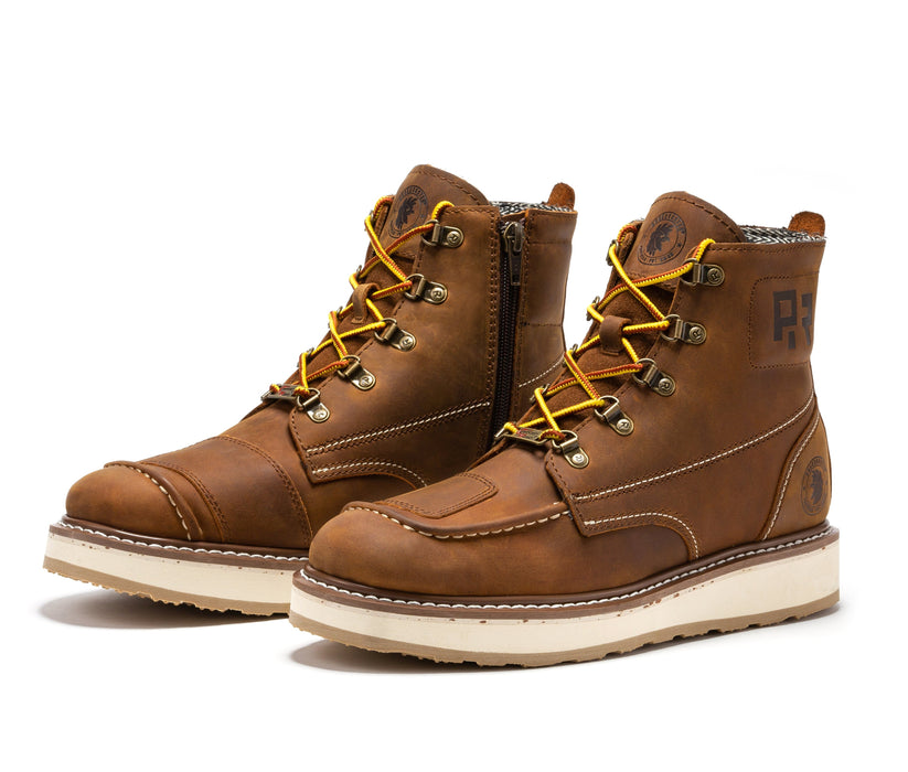 ROCKROOSTER Magnolia Men's 6 inch Brown Zip Sided Soft Toe Wedge Work