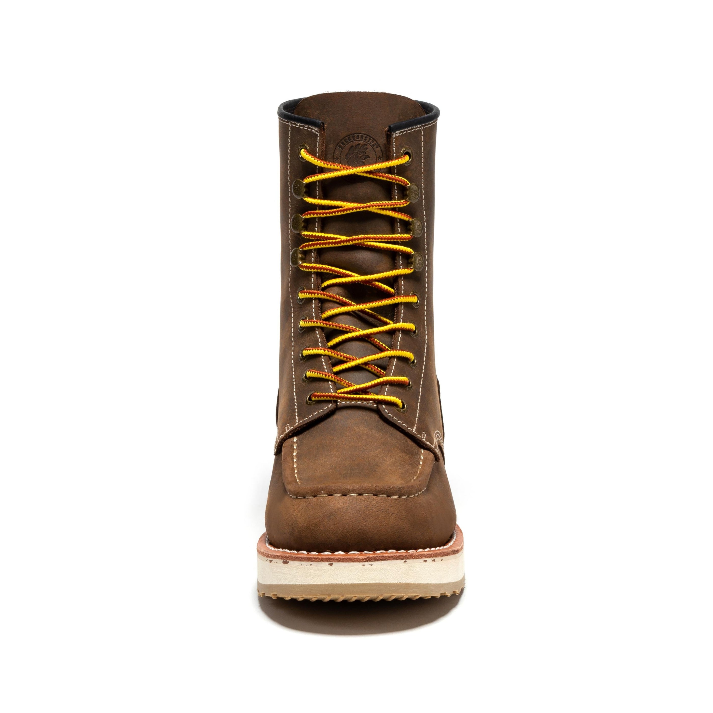 ROCKROOSTER Mantua Men's 8 inch Dark Brown Soft Toe Wedge Work Boots S