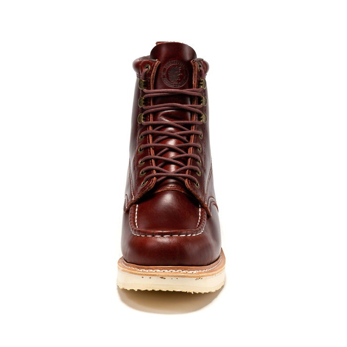 ROCKROOSTER Norwood Cherry Brown Men's 6 inch Soft Toe Wedge Work Boots SAP600 - Rock Rooster Footwear Inc