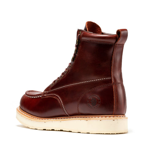 ROCKROOSTER Norwood Cherry Brown Men's 6 inch Soft Toe Wedge Work Boots SAP600 - Rock Rooster Footwear Inc