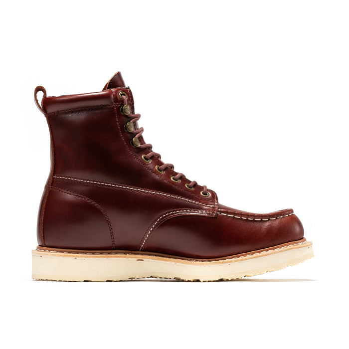 ROCKROOSTER Norwood Cherry Brown Men's 6 inch Soft Toe Wedge Work Boots SAP600 - Rock Rooster Footwear Inc