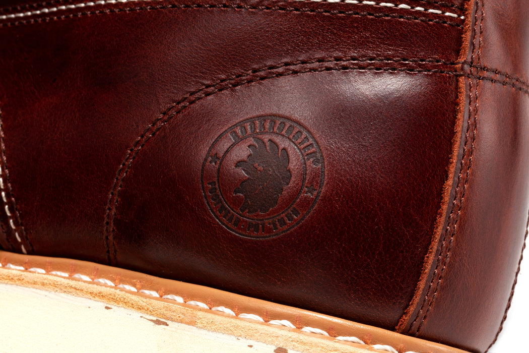 ROCKROOSTER Norwood Cherry Brown Men's 6 inch Soft Toe Wedge Work Boots SAP600 - Rock Rooster Footwear Inc