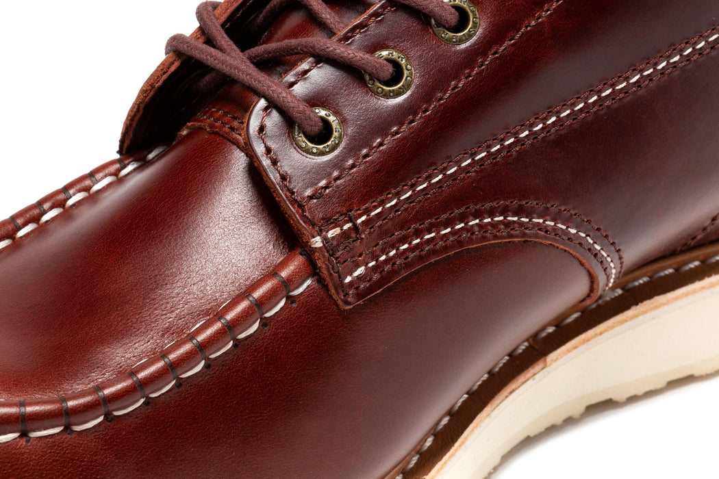 ROCKROOSTER Norwood Cherry Brown Men's 6 inch Soft Toe Wedge Work Boots SAP600 - Rock Rooster Footwear Inc