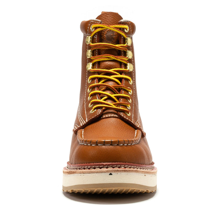 ROCKROOSTER Norwood Men's 6 inch Brown Soft Toe Wedge Work Boots SAP611 - Rock Rooster Footwear Inc