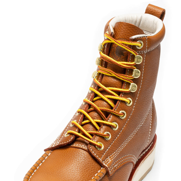 ROCKROOSTER Norwood Men's 6 inch Brown Soft Toe Wedge Work Boots SAP611 - Rock Rooster Footwear Inc