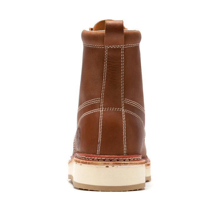 ROCKROOSTER Norwood Men's 6 inch Brown Steel Toe Wedge Work Boots SAP621 - Rock Rooster Footwear Inc