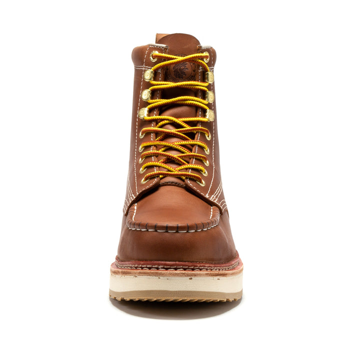 ROCKROOSTER Norwood Men's 6 inch Brown Steel Toe Wedge Work Boots SAP621 - Rock Rooster Footwear Inc