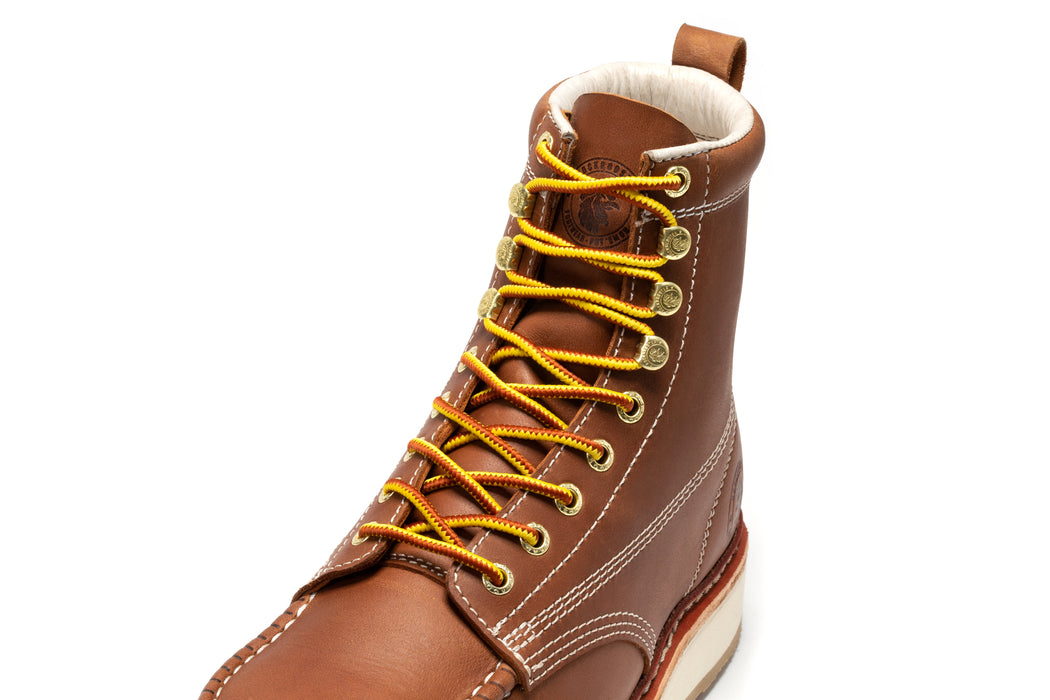 洋楽 Rook Hunit ROCKROOSTER Norwood Men's 6 inch Brown steel toe wedge work boots with