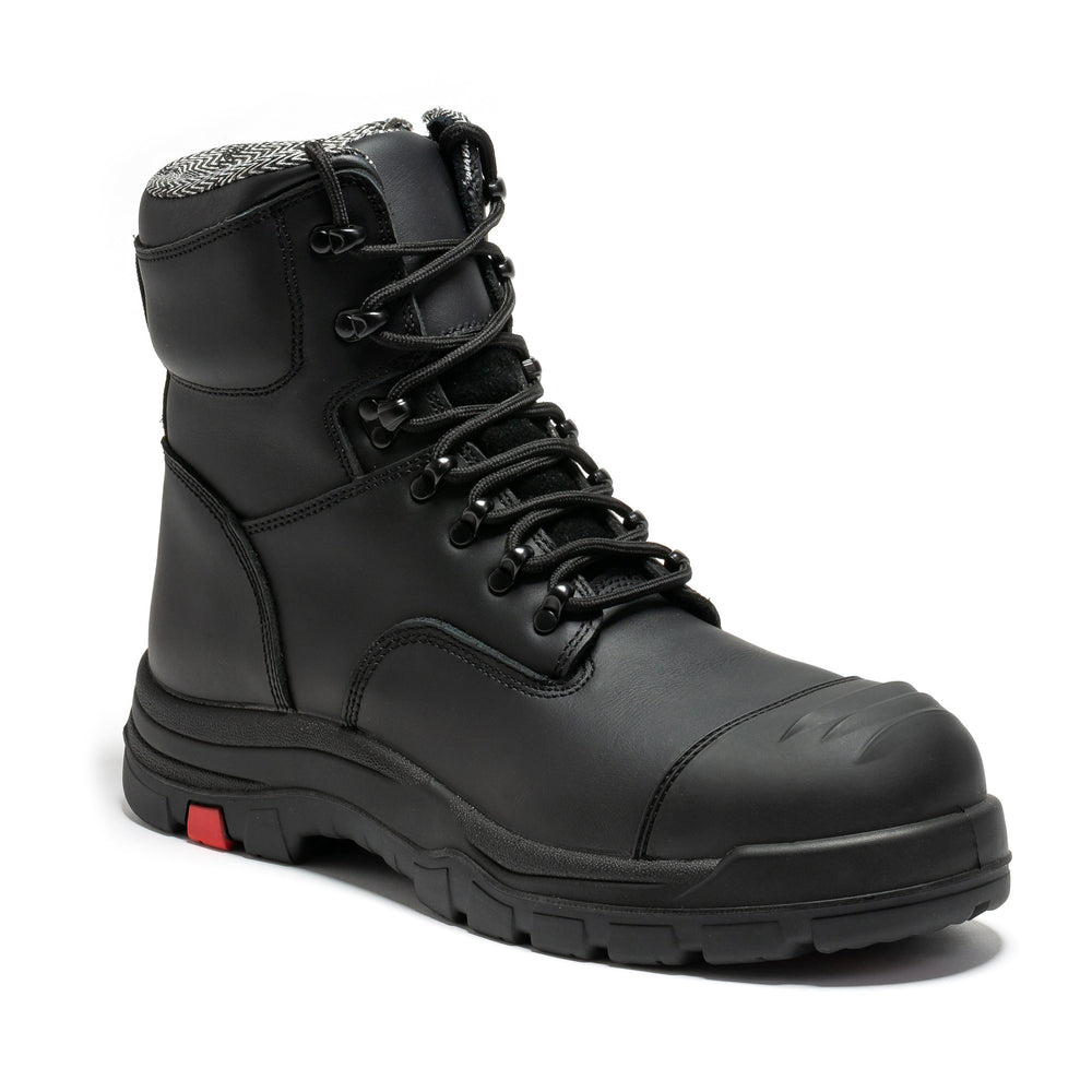 ROCKROOSTER Roslyn Black 7 inch Zip-sided Composite Toe Leather Work Boots CP245Z - Rock Rooster Footwear Inc