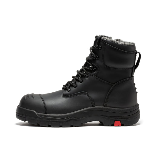 ROCKROOSTER Roslyn Black 7 inch Zip-sided Composite Toe Leather Work Boots CP245Z - Rock Rooster Footwear Inc