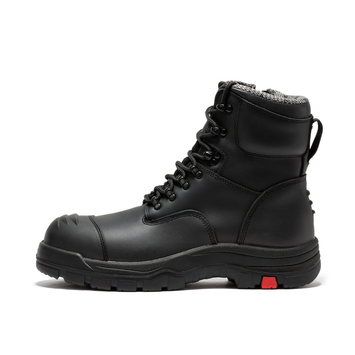 ROCKROOSTER Roslyn Black 7 inch Zip-sided Composite Toe Leather Work Boots CP245Z - Rock Rooster Footwear Inc