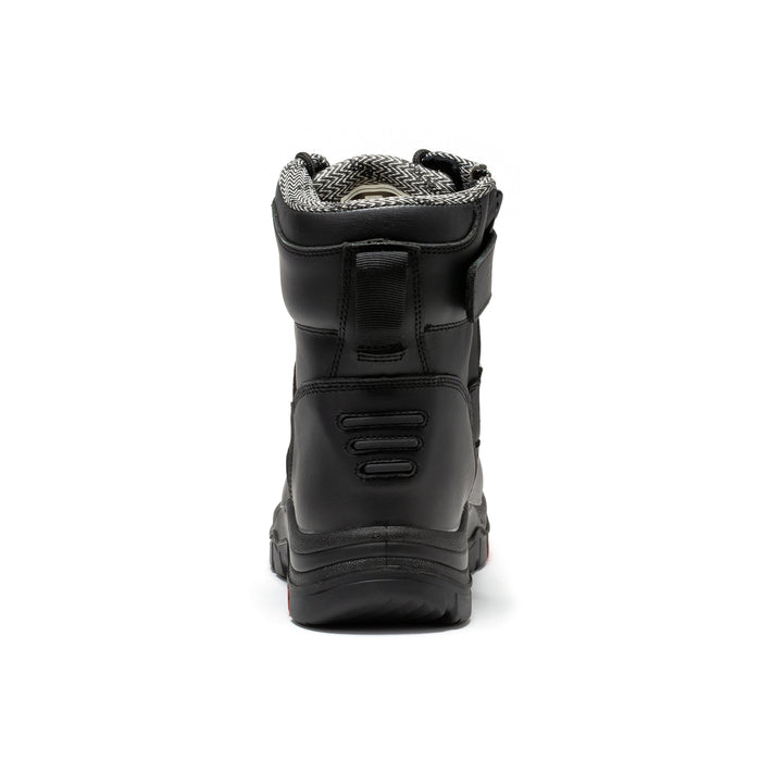 ROCKROOSTER Roslyn Black 7 inch Zip-sided Composite Toe Leather Work Boots CP245Z - Rock Rooster Footwear Inc