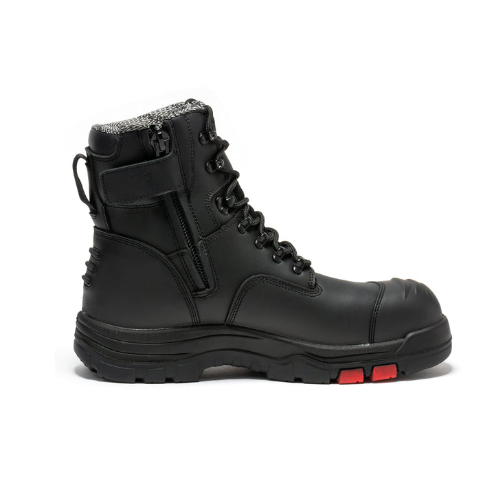 ROCKROOSTER Roslyn Black 7 inch Zip-sided Composite Toe Leather Work Boots CP245Z - Rock Rooster Footwear Inc