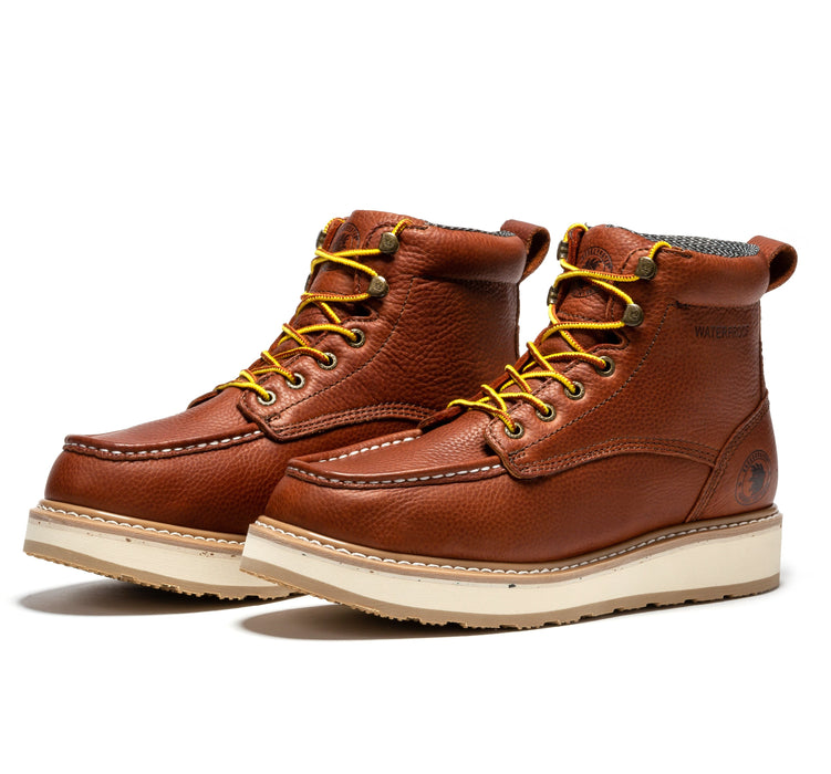 ROCKROOSTER Walker 6 inch Waterproof Wedge Work Boots, Soft toe, Oil Resistant ASTM 2892 with Vibram® Outsole VAP360II - Rock Rooster Footwear Inc