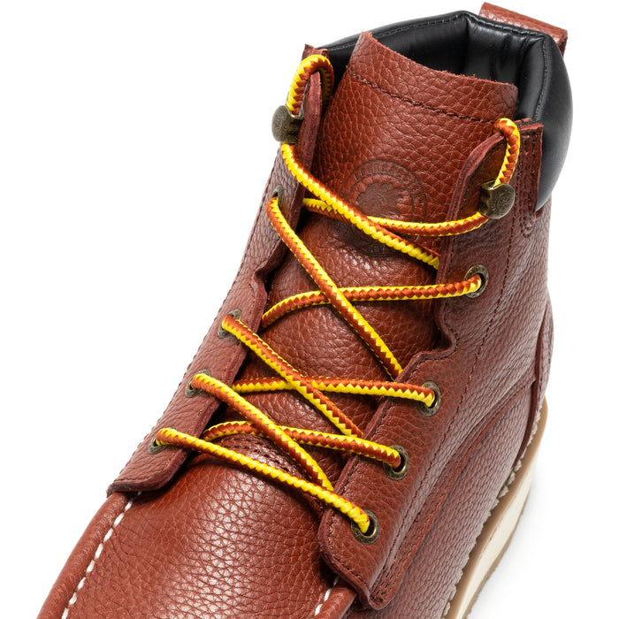 ROCKROOSTER Walker Men's 6 Inch Brown Soft Toe Wedge Work Boots SAP360 - Rock Rooster Footwear Inc