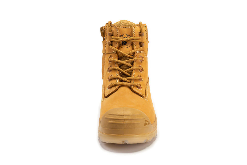 rockrooster Woodland Wheat 6 inch Composite Toe Zip-sided Leather Work Boots AK659 - Rock Rooster Footwear Inc