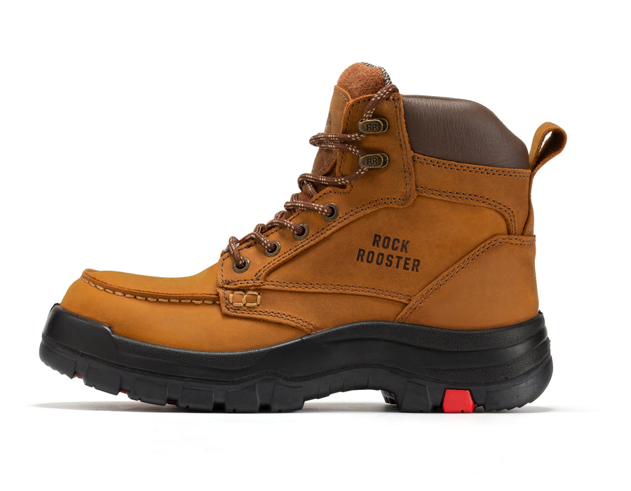 ROCKROOSTER Zumbro 6 inch Wide Steel Toe, Rubber Outsole, EH Protection,, ASTM 2413, Work Boots AK370 - Rock Rooster Footwear Inc