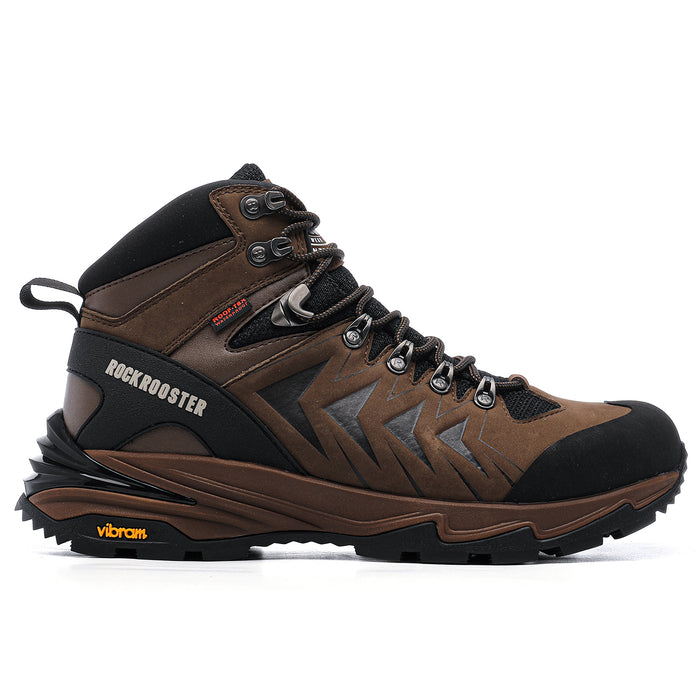 ROCKROOSTER Williamsburg Brown 6 Inch Waterproof Hiking Boots with VIBâ Rock Rooster Footwear Inc