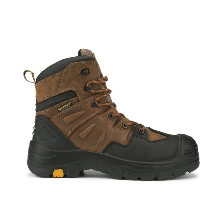 ROCKROOSTER Men's 6 inch Brown Work Boots, Safety Toe, Slip Resist, EH ...