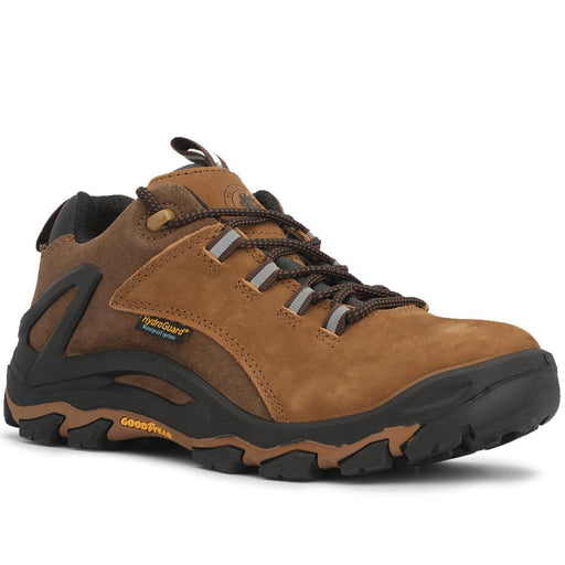 Brown 4 inch men's waterproof hiking shoes KS 252 - Rock Rooster Footwear Inc