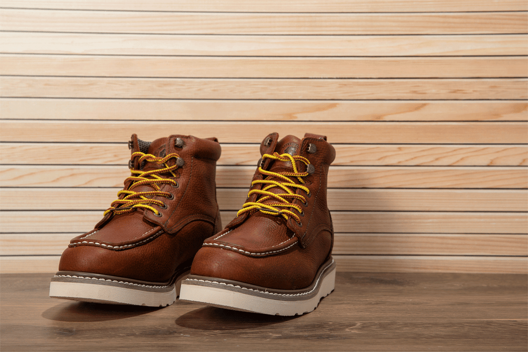 ROCKROOSTER 6 inch Waterproof Wedge Work Boots, Soft toe, Oil Resistant ASTM 2892 with Vibram® Outsole VAP360II - Rock Rooster Footwear Inc