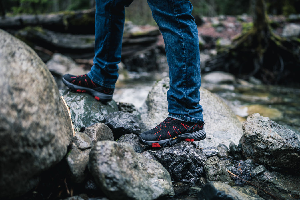 ROCKROOSTER Bedrock Black 6 Inch Waterproof Hiking Boots with VIBRAM® Outsole OT21061 - Rock Rooster Footwear Inc