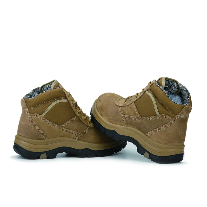 ROCKROOSTER Cortez Brown 6 Inch Steel Toe Leather Work Boots AK250 - Rock Rooster Footwear Inc