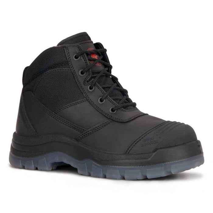 ROCKROOSTER Crisson Black 6 inch Zip sided Steel Toe Leather Work Boots AK050BK - Rock Rooster Footwear Inc