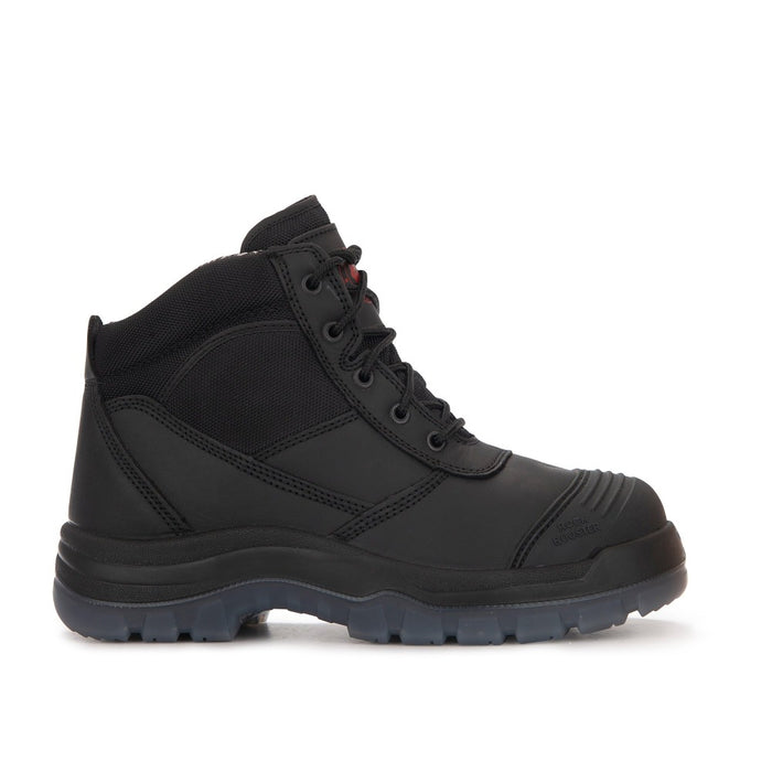 ROCKROOSTER Crisson Black 6 inch Zip sided Steel Toe Leather Work Boots AK050BK - Rock Rooster Footwear Inc