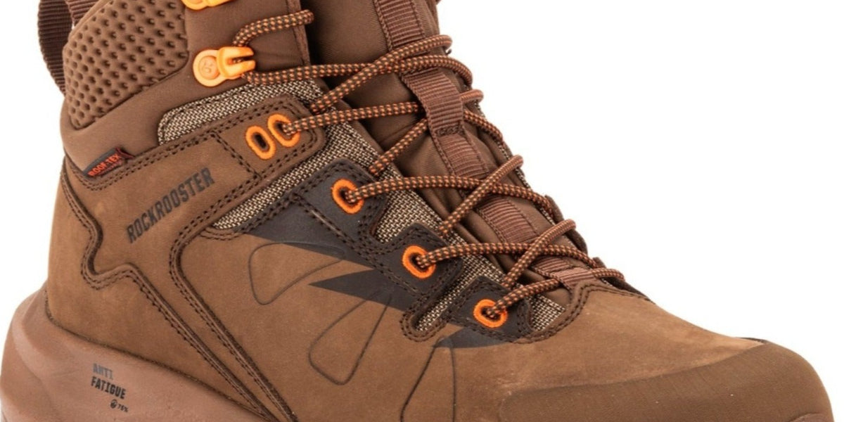 ROCKROOSTER Farmington Brown 6 Inch Waterproof Hiking Boots with VIBRA