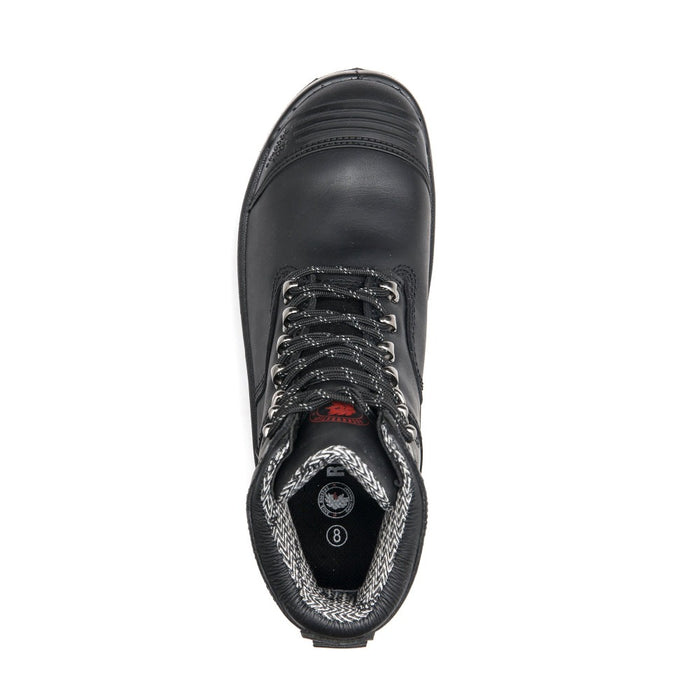 ROCKROOSTER Kensington Black 7 inch Zip-sided Steel Toe Leather Work Boots AK245Z - Rock Rooster Footwear Inc
