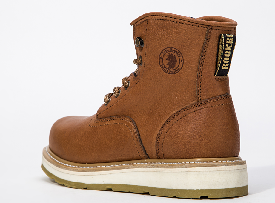ROCKROOSTER Roberta Men's Wedge Work Boots, Safety Water Resistant Leather Boots, ASTM 2892 AP615 - Rock Rooster Footwear Inc