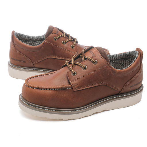 ROCKROOSTER Trinidad Men's 4 inch Brown soft toe wedge work boots VAP2302 - Rock Rooster Footwear Inc