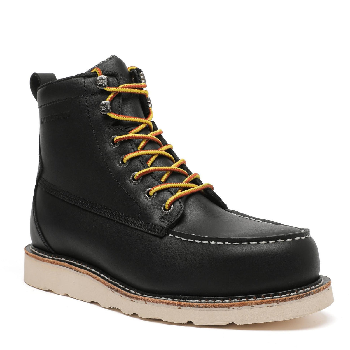 ROCKROOSTER Trinidad Men's 6 inch Black Steel Toe Wedge Work Boots VAP