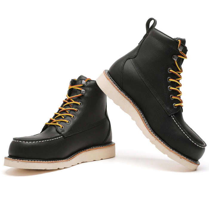 ROCKROOSTER Trinidad Men's 6 inch Black steel toe wedge work boots VAP2301 - Rock Rooster Footwear Inc