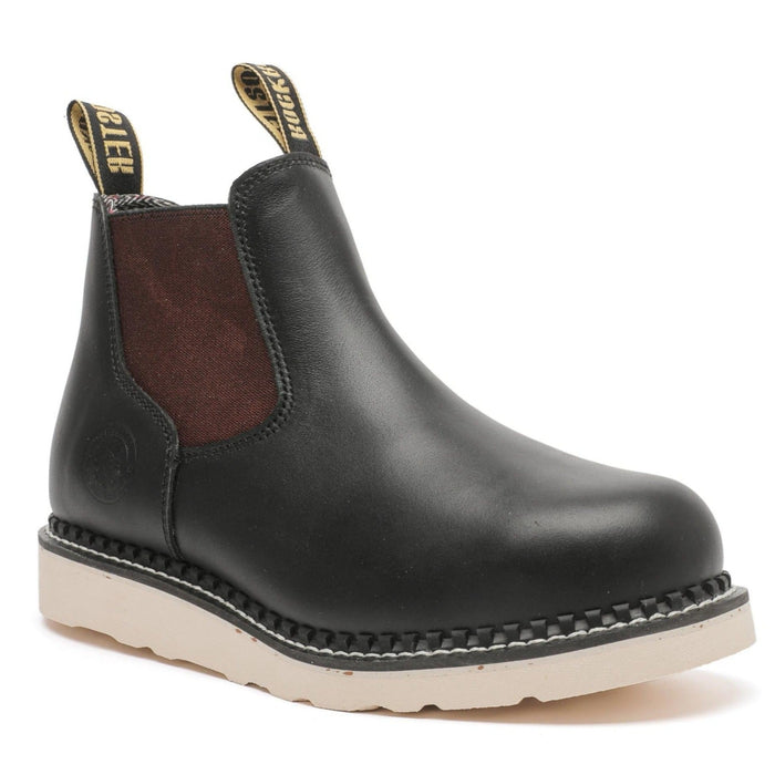 ROCKROOSTER Trinidad Men's 6 inch Black Steel Toe Wedge Work Boots VAP2303 - Rock Rooster Footwear Inc