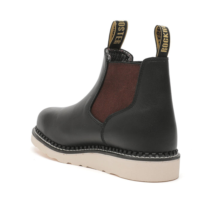 ROCKROOSTER Trinidad Men's 6 inch Black Steel Toe Wedge Work Boots VAP2303 - Rock Rooster Footwear Inc
